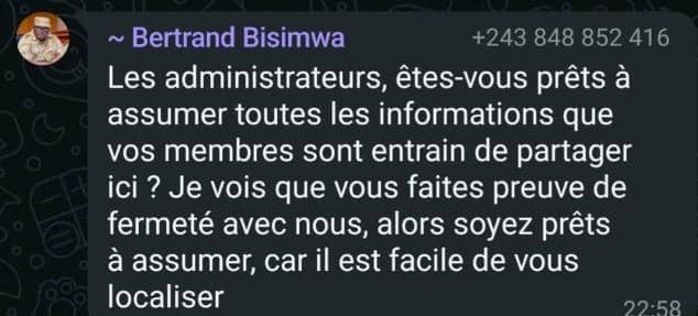 RÉPONSE DE LA RÉSISTANCE POPULAIRE AU COLLABO TRAÎTRE ET TERRORISTE, BERTRAND BISIMWA